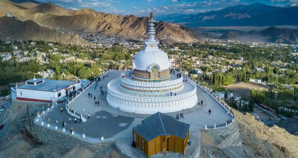 SANTI STUPA DRONE SHOT,LADAKH